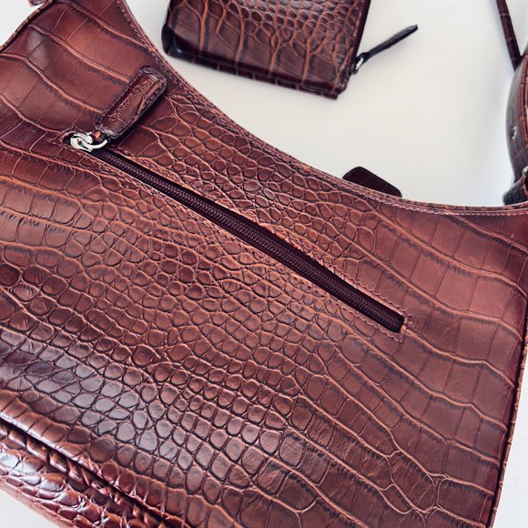 CHARTER CLUB Classic Shoulder Bag in Faux Crocodile NWOT - Picture 4 of 8